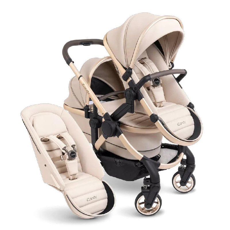 iCandy Peach 7 Double Pushchair with Ride-On Board and 5-Year Warranty