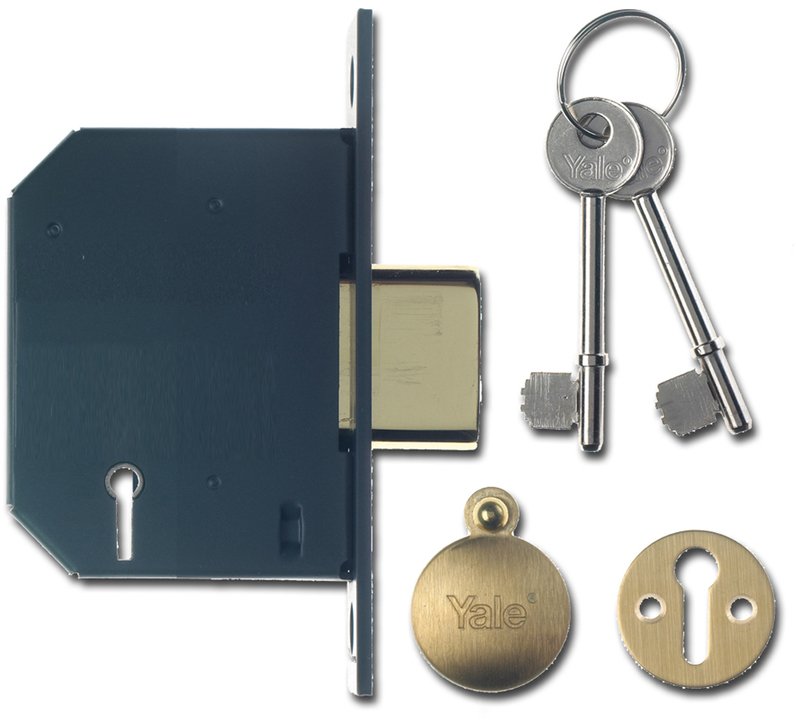 Yale PM552 5 Lever Mortice Deadlock 67mm Polished Brass