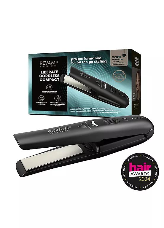 Revamp Liberate Cordless Compact Ceramic Hair Straightener - Black, ST-1700-EU2