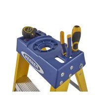 Werner 8 Tread Fibreglass Swingback Stepladder 2.42m Yellow