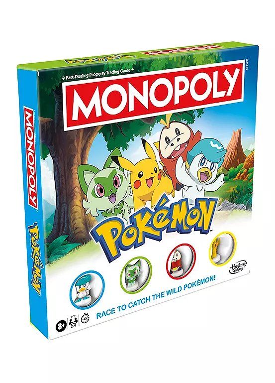 Monopoly Pokémon Edition Board Game with Sprigatito, Fuecoco, Quaxly & Pikachu Tokens