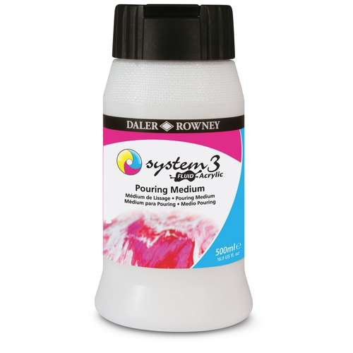 Daler Rowney System 3 Pouring Medium for Fluid Acrylics, 500 ml