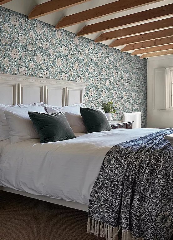 William Morris at Home Honeysuckle Dusk Blue Wallpaper