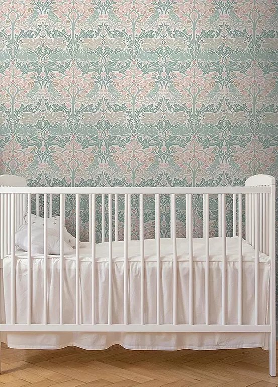 William Morris at Home Brother Rabbit Lullaby Blues Wallpaper