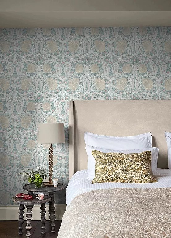 William Morris at Home Pimpernel Ocean Wallpaper in Blue
