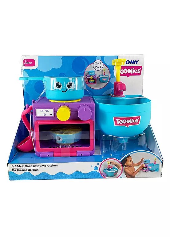 Toomies Bubble and Bake Bathtime Kitchen Bath Toy with Suction Cups