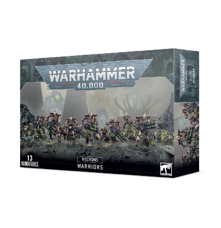 Warhammer 40,000 Necron Warriors Boxed Set with 10 Warriors and 3 Scarab Swarms