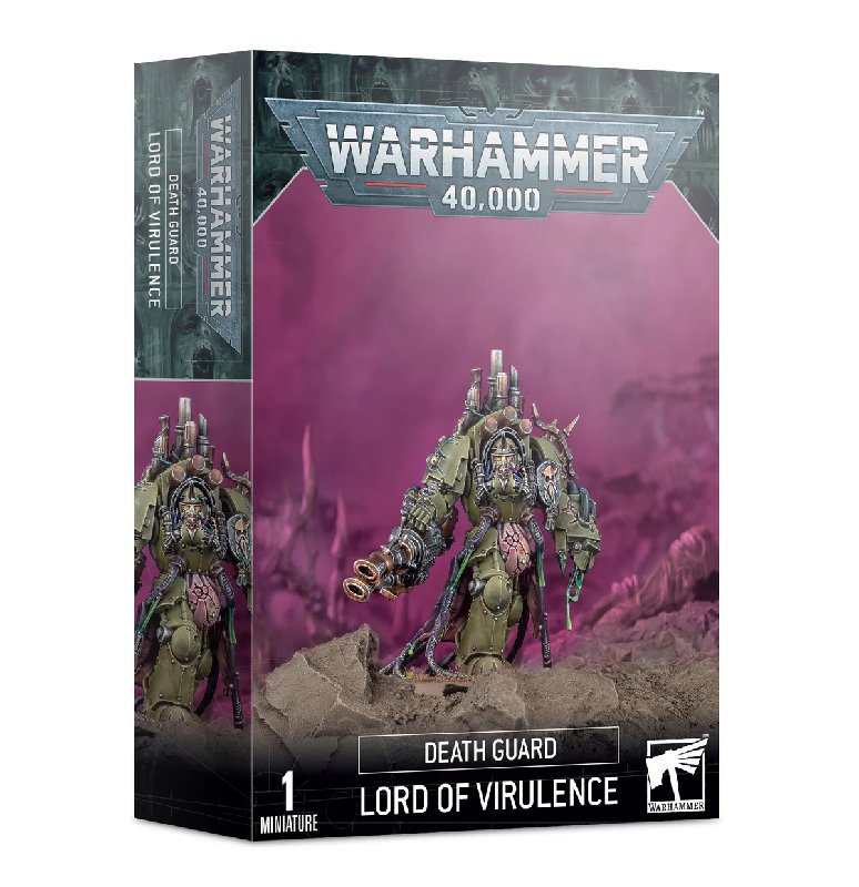 Warhammer 40,000 Death Guard Lord of Virulence Miniature with 50mm Base