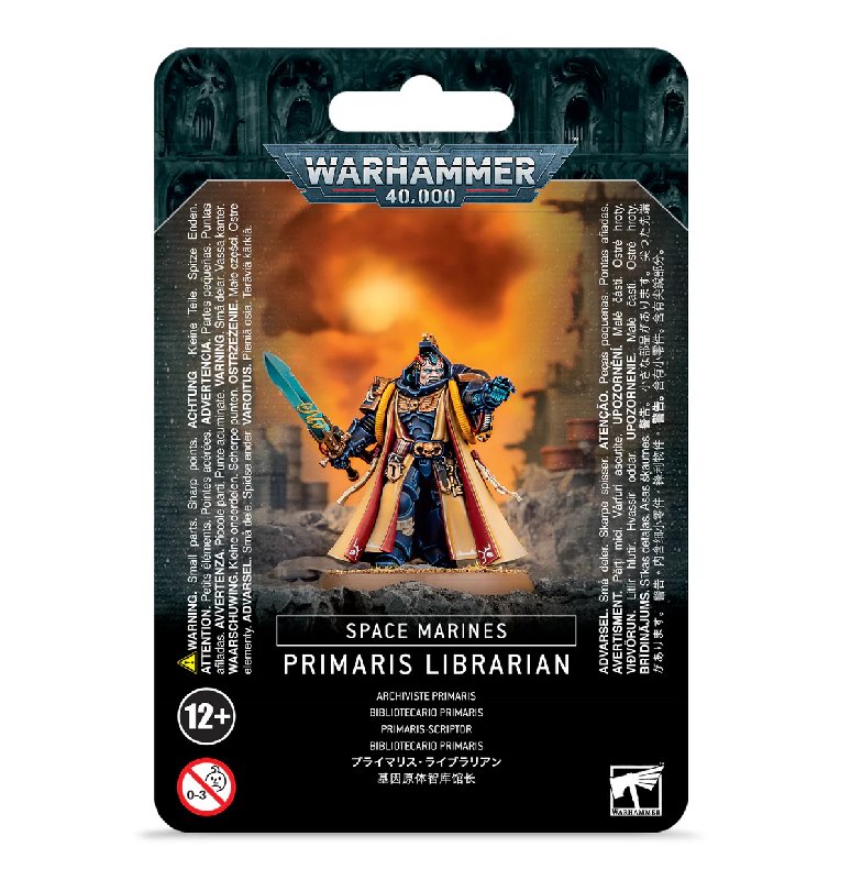 Warhammer 40,000 Space Marines Primaris Librarian Plastic Model Kit with 40mm Base