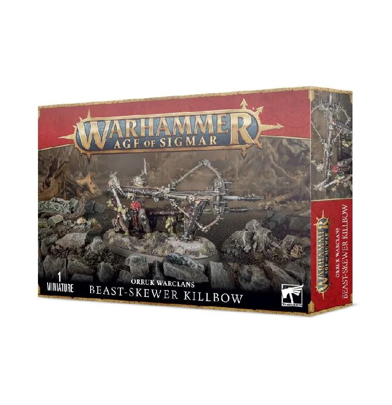 Warhammer Age of Sigmar Orruk Warclans Beast-skewer Killbow with Crew and 90mm Base