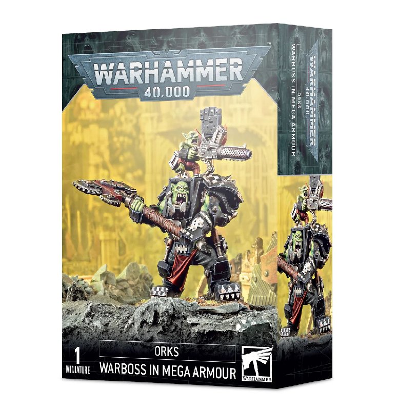 Warhammer 40k Ork Warboss in Mega Armour Miniature