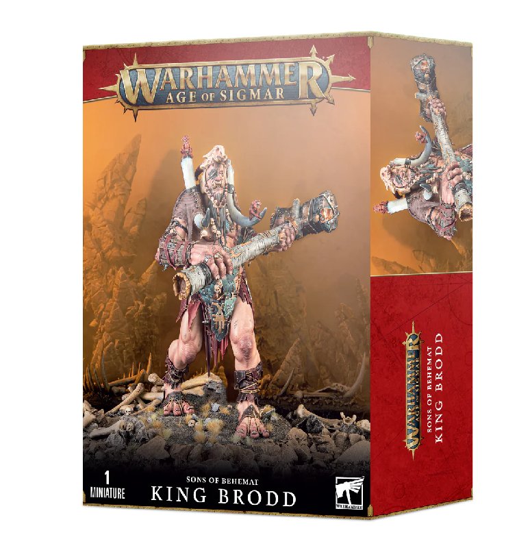 Games Workshop Sons Of Behemat King Brodd Mega-Gargant Miniature Kit with 130mm Base