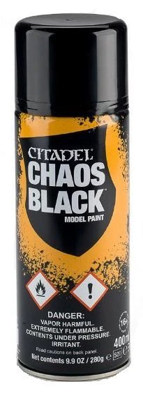 Citadel Chaos Black Spray Paint, 400ml Aerosol Can