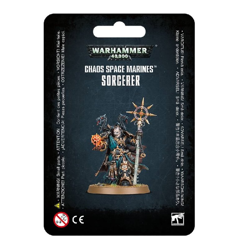 Warhammer 40k Chaos Space Marines Sorcerer with 32mm Base