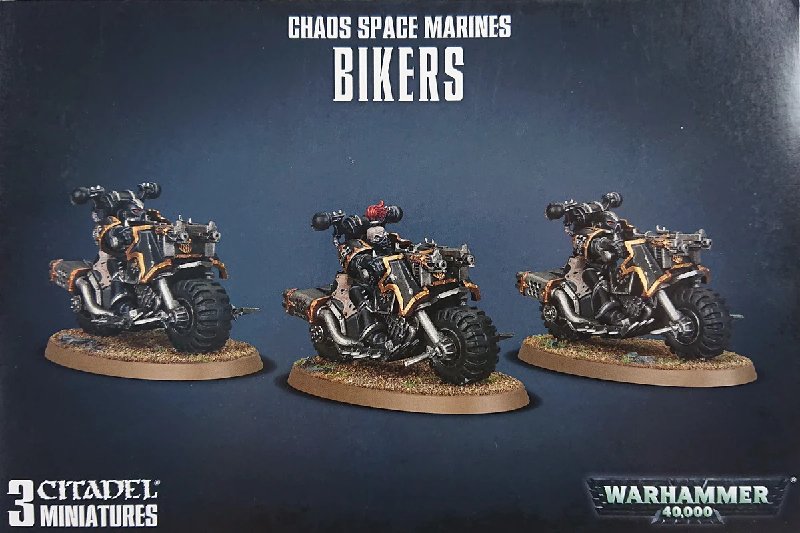 Warhammer 40k Chaos Space Marines Bikers Kit - 3 Multi-Part Plastic Models