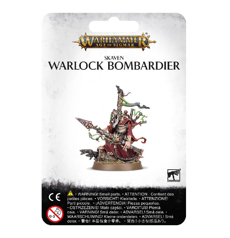 Warhammer Age of Sigmar Skaven Warlock Bombardier with 32mm Base