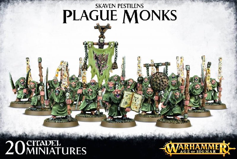 Warhammer Age Of Sigmar Skaven Pestilens Plague Monks 20-Piece Set