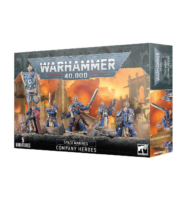 Warhammer 40,000 Space Marines Company Heroes Box Set with 5 Miniatures