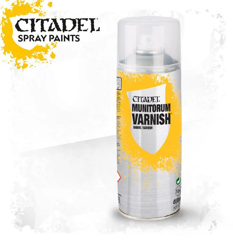 Citadel Munitorum Varnish Spray, 400ml Aerosol Can, Semi-Matt Finish