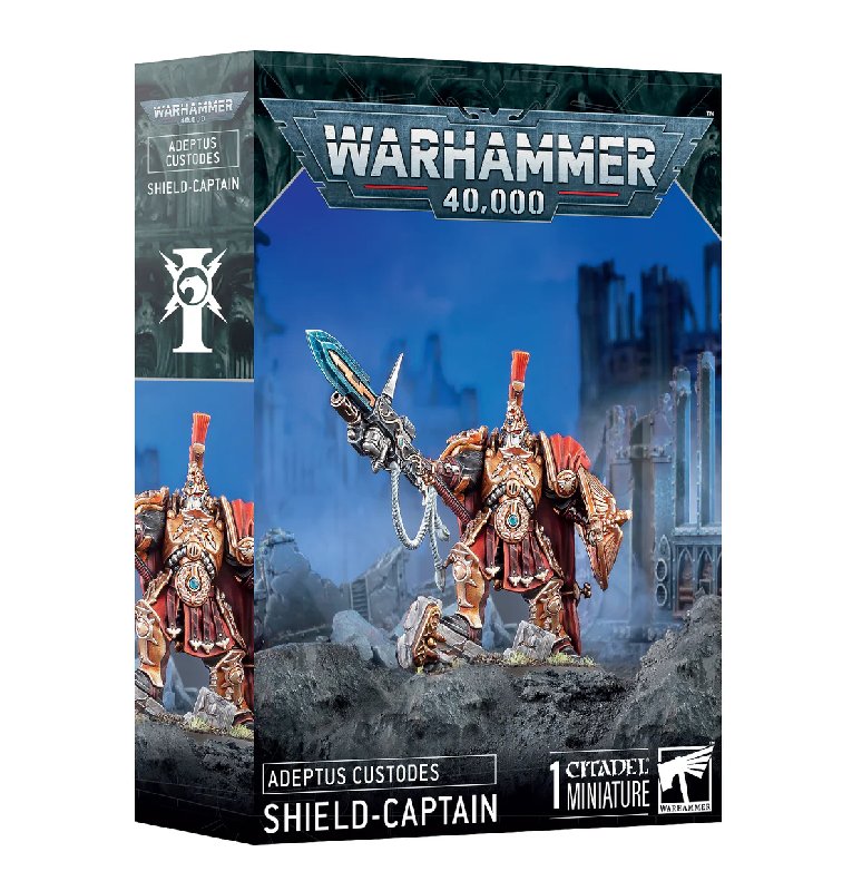 Games Workshop Adeptus Custodes Shield Captain Miniature with Pyrithite Spear