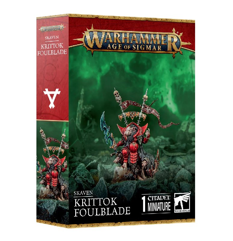 Warhammer Age of Sigmar Skaven Krittok Foulblade Miniature Kit with 40mm Base