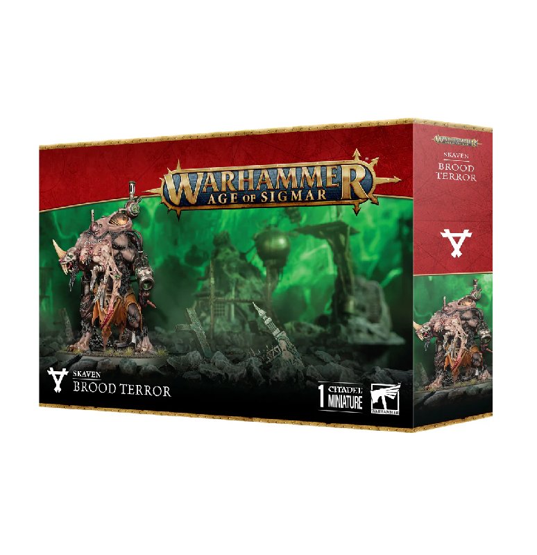 Warhammer Age of Sigmar Skaven Brood Terror Multipart Plastic Kit with 90mm Base