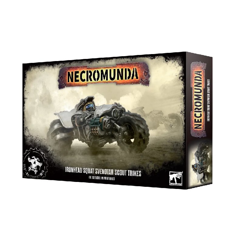 Necromunda Ironhead Squat Svenotar Scout Trikes Plastic Kit with Techmite Oculi