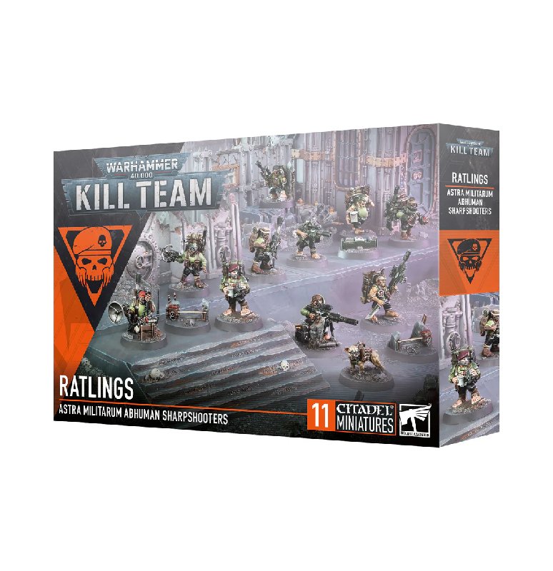 Warhammer 40,000 Kill Team: Ratlings 10-Miniature Plastic Kit with Battlemutt