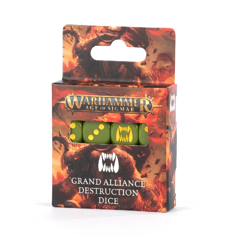 Games Workshop Warhammer Age of Sigmar Grand Alliance Destruction Dice Set (16 Green Dice)