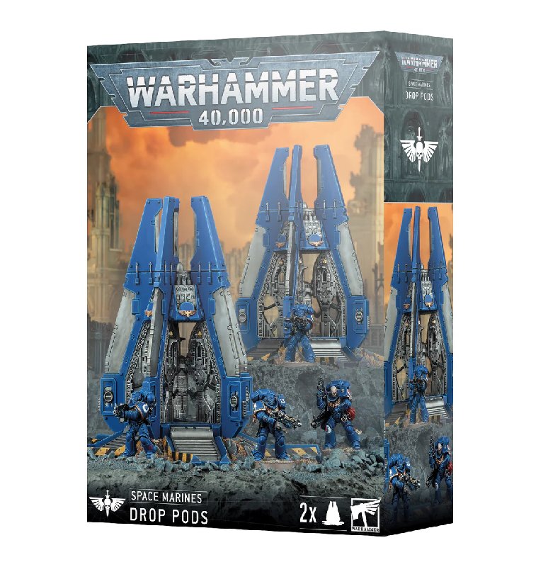 Warhammer 40,000 Space Marines Drop Pods Transport Set - 2 Pods