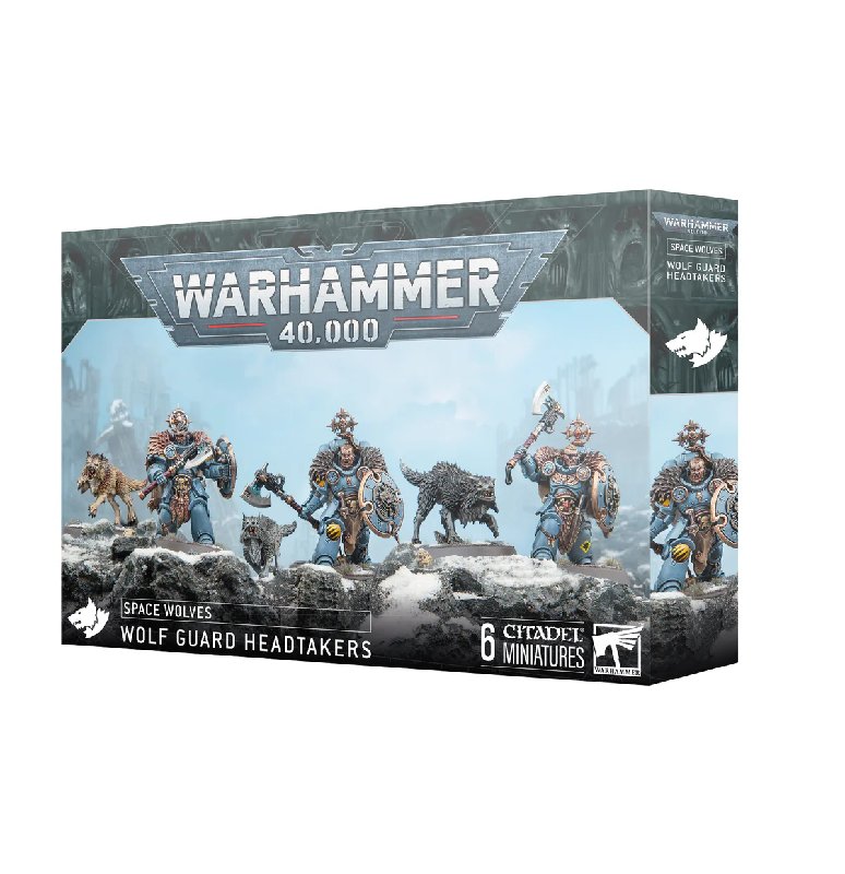 Games Workshop Space Wolves Wolf Guard Headtakers with Hunting Wolves
