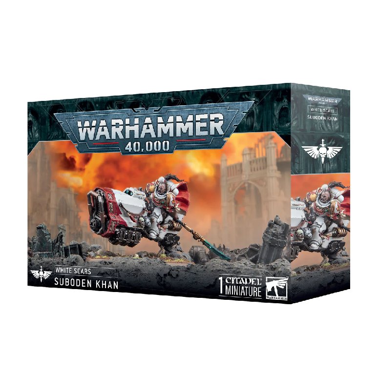 Warhammer 40,000 White Scars Suboden Khan Plastic Model Kit with 44 Components