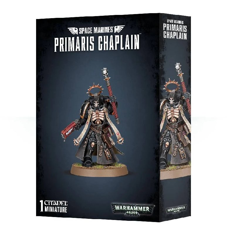 Warhammer 40,000 Space Marines Primaris Chaplain Miniature with 40mm Base
