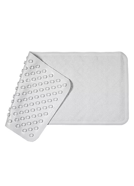 Croydex Rubagrip Hygiene-n-Clean Anti-Microbial Natural Rubber Bath Mat, 34 x 74 cm, White