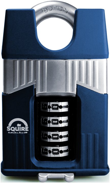 Squire Warrior 55 Closed Shackle Combination Padlock, Blue/Silver, 55mm