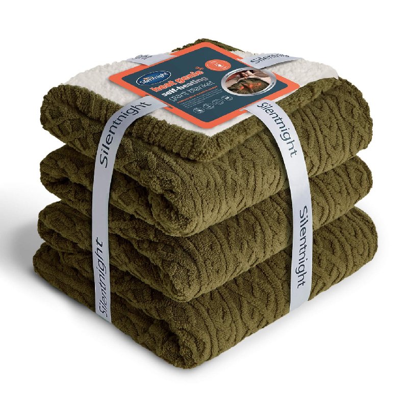 Silentnight Heat Genie Self-Heating Giant Blanket - Green, 180 x 240cm