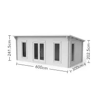 Forest Arley Log Cabin 6.0m x 3.0m with 34kg Polyester Felt and Underlay