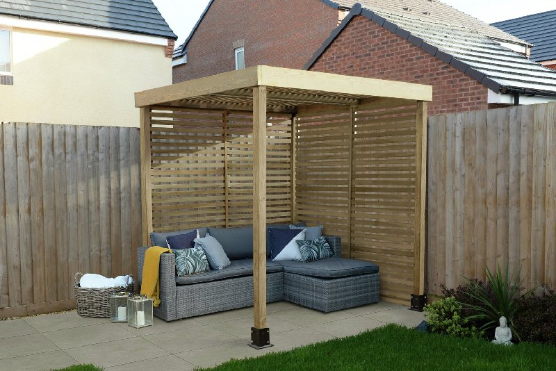 Forest Garden Modular Pergola with 2 Side Panels 2045 x 1970 x 1970mm