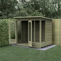 Forest 4LIFE Pent Summerhouse 7x5ft with Double Door and 4 Windows