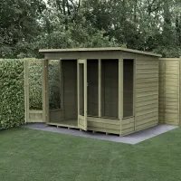 Forest 4LIFE Pent Summerhouse 8x6ft with Double Door and 4 Windows