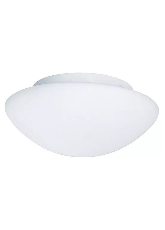 Searchlight Furness IP44 Rated 2-Light Bathroom Ceiling Flush Light, 28cm Diameter, White