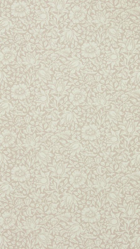 Morris & Co. Mallow Pink Floral Wallpaper, Mallow Pattern, Dusky Rose Colourway