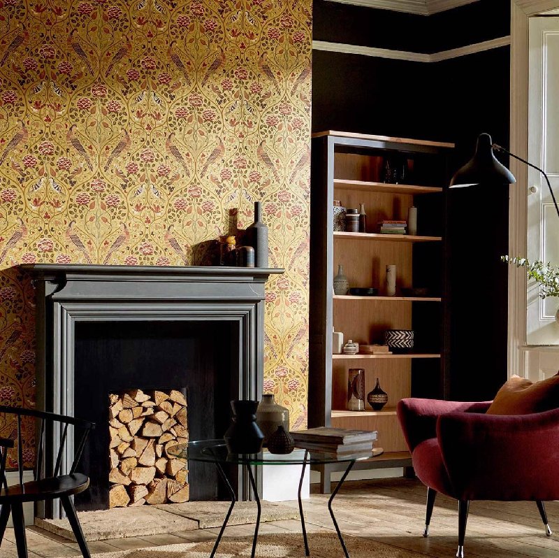 Morris & Co. Seasons by May Metallic Floral Wallpaper Roll