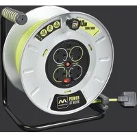 Masterplug Pro-XT 40m Four Socket 13A Large Metal Open Cable Reel