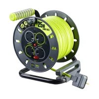 Masterplug Pro-XT Four Socket 13A Open Cable Reel with 25m Cable