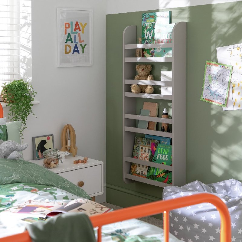 Habitat Kids Scandinavia Wall Mounted Bookcase in Grey