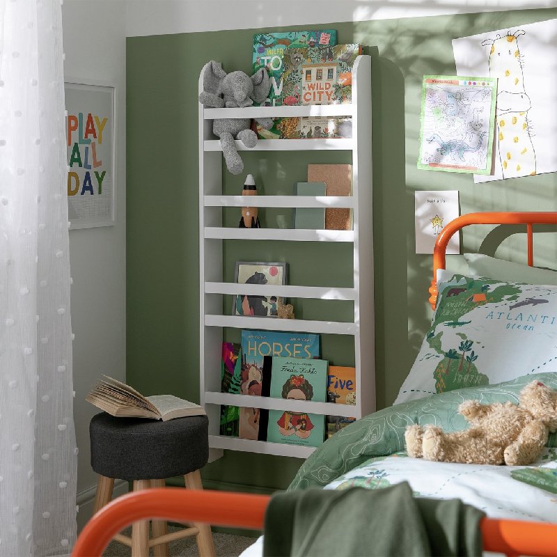 Habitat Kids Scandinavia Wall Mounted Bookcase - White, 4 Shelves