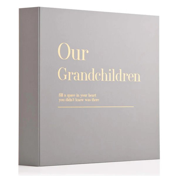 Moments Our Grandchildren Coffee Table Photo Album, 30 Blank Card Pages, 28.5 x 28cm, Grey