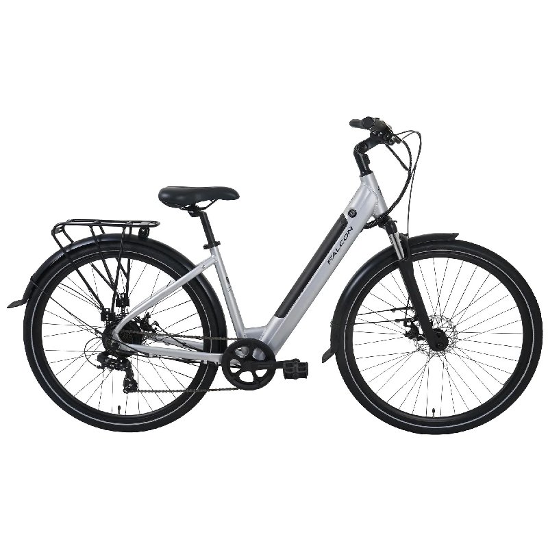 Falcon Horizon Low Step Electric Hybrid Bike with 375Wh Battery, 17-inch Frame