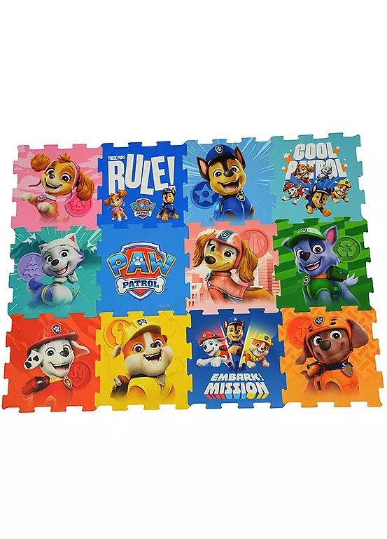Paw Patrol 12 Piece EVA Foam Play Mat with Chase and Friends Graphics